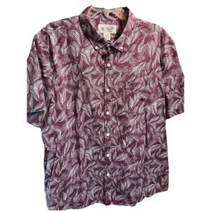 Penguin Munsingwear VTG Shirt Men XXL Red Palm Floral Button Up Hawaiian Cotton